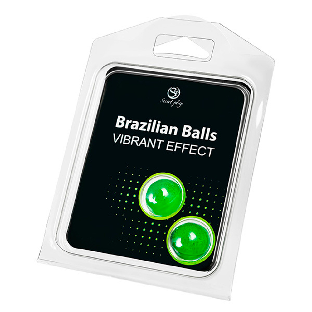 Набор из 2 шариков с массажным маслом с эффектом вибрации Secret Play Brazilian Balls