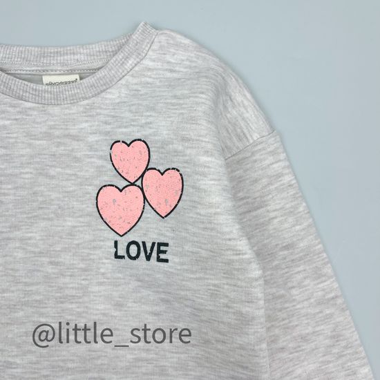 Свитшот из футера(с начесом) "Сердечки", Бежевый меланж