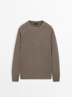 Massimo Dutti Свитер из смесовой шерсти, цвет черепаховой кости