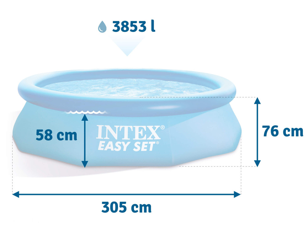 Бассейн надувной Intex Easy Set 305х76 см + фильтр-насос 1250 л/ч (28122)