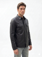 KHIMEONE Мужская кожаная куртка-рубашка из натуральной кожи наппа (Nappa)