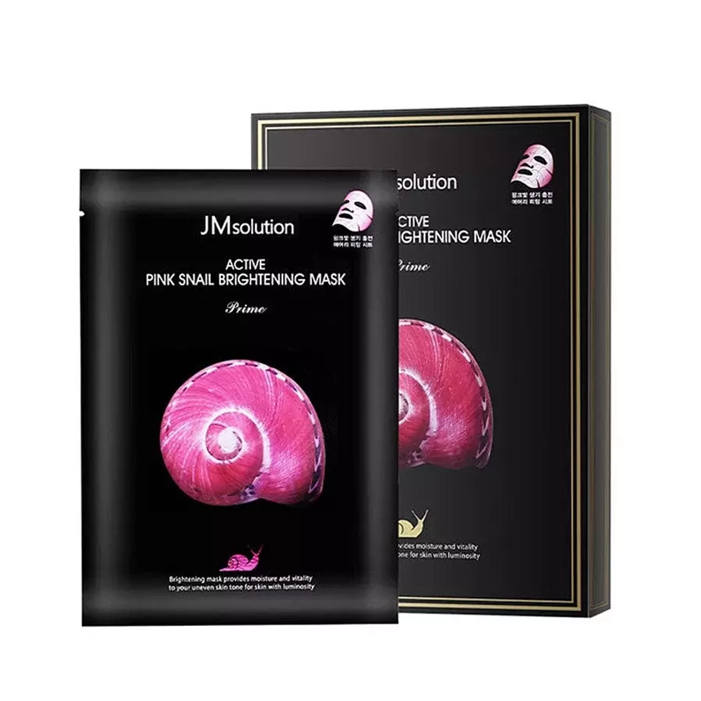 Маска ультратонкая с муцином улитки JMsolution Active pink snail brightening mask prime, 30 мл