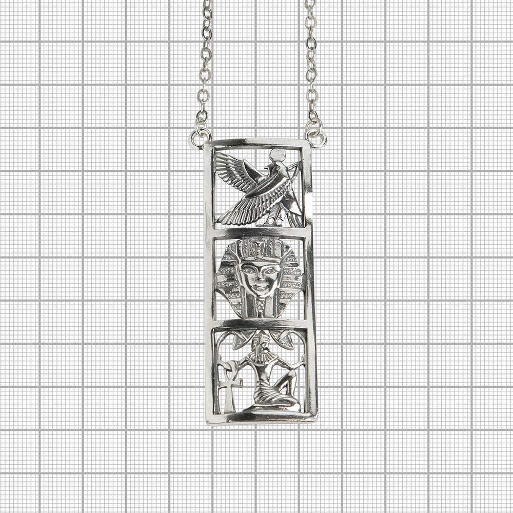 "Карнак" подвеска в серебряном покрытии из коллекции "Египет" от Jenavi с замком карабин