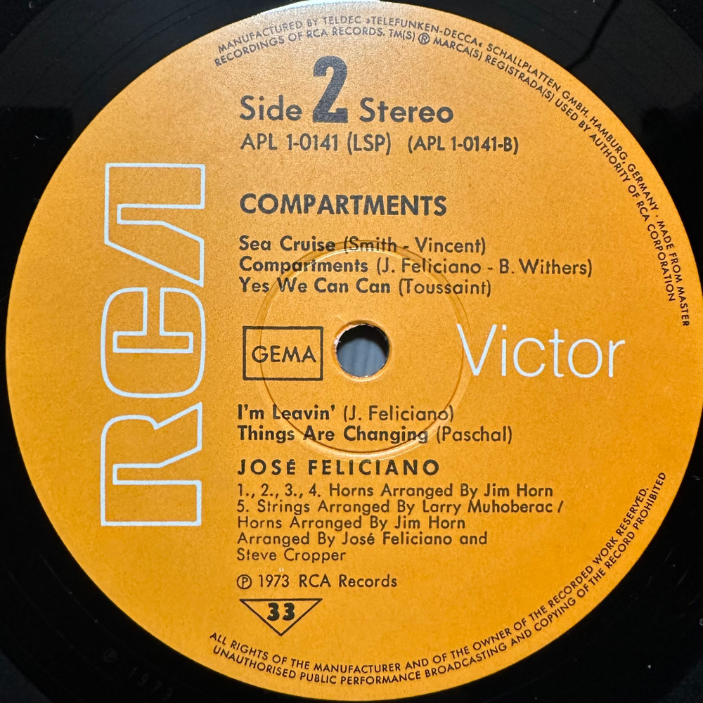 Jose Feliciano - Compartments (Германия 1973г.)