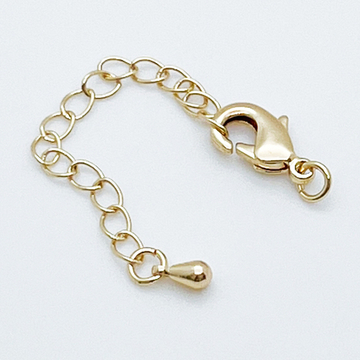 Замок-карабин с удлинителем, цвет золото, размер 10 мм, цепочка 50 мм, цена за 1 шт