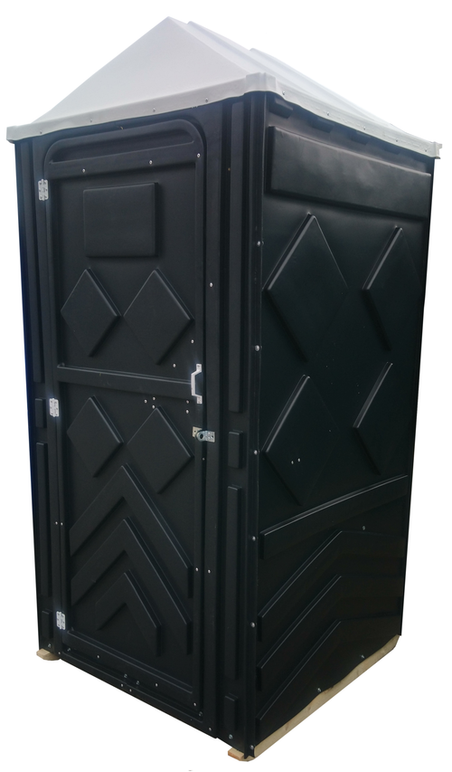 Туалетная Кабина  "Рецикл" в сборе Экомарка  пластиковый поддон T-14 (1060x1060x2200см;65кг;черный) - арт.561496