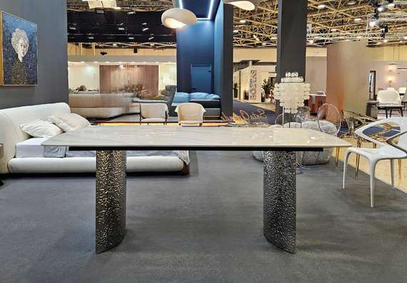 Стол Blevio 200х90 см, белый керамогранит