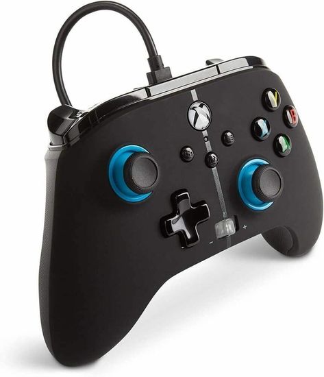 Геймпад проводной PowerA "Black" (Черный) Enhanced Blue Hint Wired Controller for Xbox Series X/S (1518817-02) (Xbox One/Series X/S/PC)