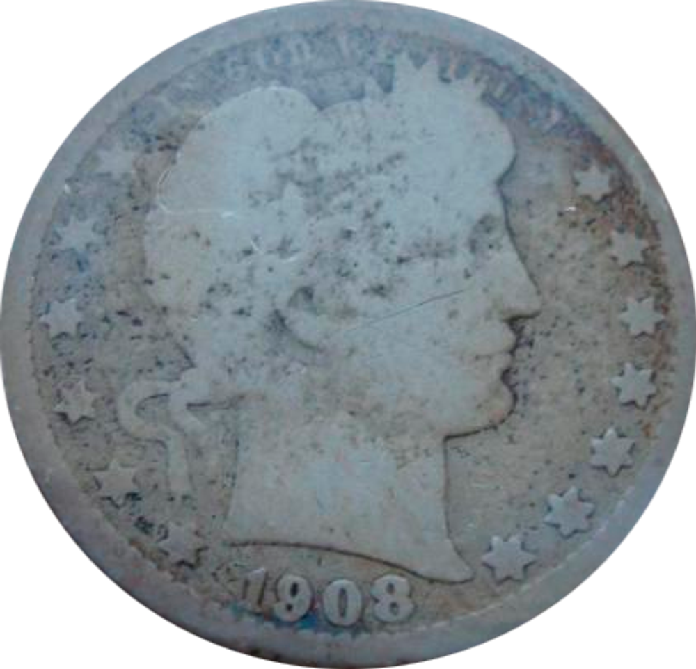 США 50 центов 1/2 доллара 1908 Barber Half Dollar Голова Свободы Новый Орлеан БУКЛЕТ СЕРЕБРО