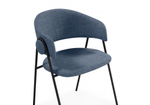 Стул на металлокаркасе Woodville Криспиан синий, черный, ножки черные
