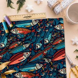 Ткань Ниагара Софт фантазийные рыбы