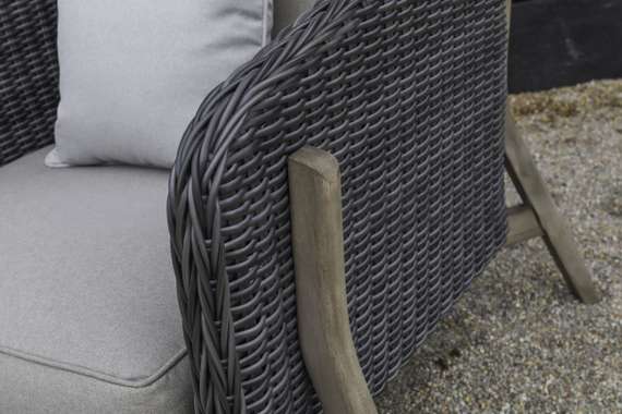 Комплект уличной мебели Jura из массива акации, алюминия и ротанга, серый, антрацит