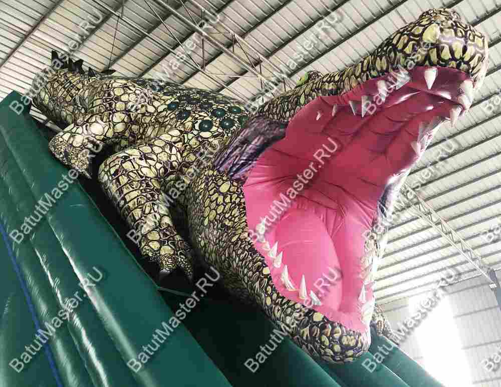 Надувная горка "Крокодил" 10*8*10 м
