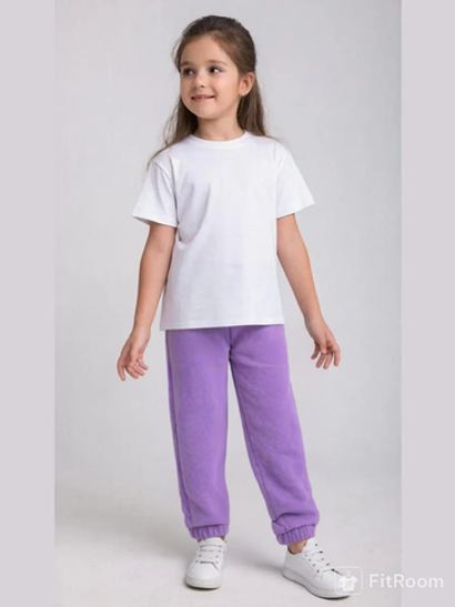 11415 Брюки-джоггеры детские флисовые фиалка (68-134)