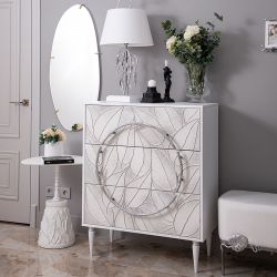 Комод Арт Классик с 3 ящиками Айс Античное серебро