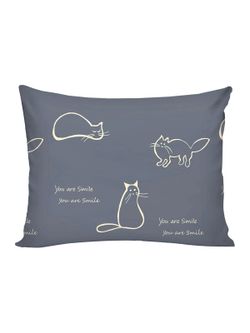 Постельное белье Полисатин Мечта "Котики на сером" 1,5-сп Наволочка 50х70 см 1 шт Простынь на резинке 90x200 смПододеяльник 145x215 см