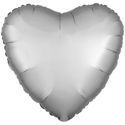 Шар Anagram сердце 18" серебро сатин #36806