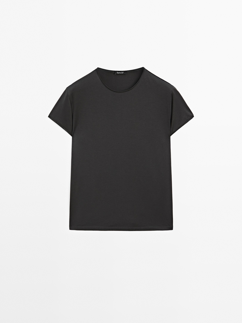 Massimo Dutti Футболка с короткими рукавами из 100% хлопка, свинцовый