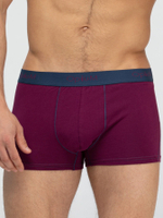 Мужские трусы-боксеры с контрастной отстрочкой (Размер: XXXL) (Цвет: сливовый)