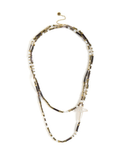 Сотуар "Hematite tube pearl cross" Gold