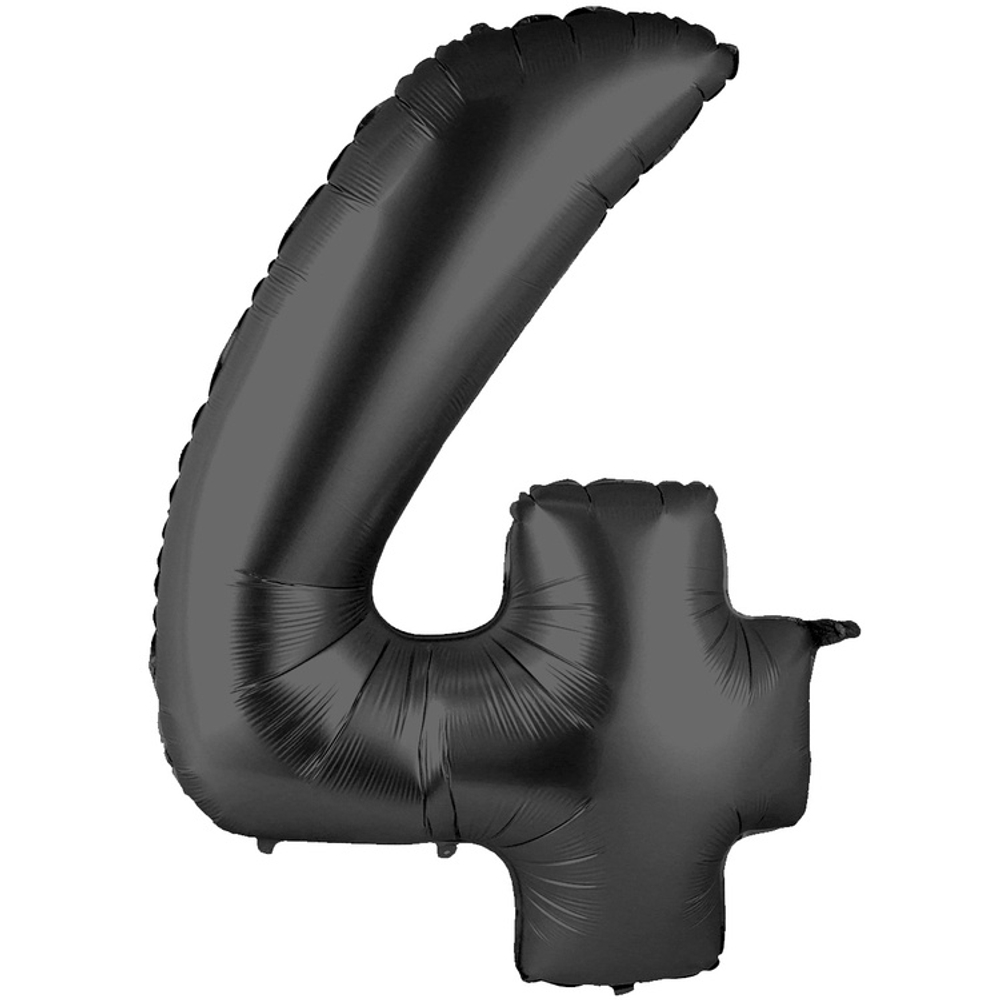 Шар фольгированный Цифра 4 101 см (Черный)