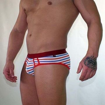 Трусы мужские брифы в разноцветную полоску Van Baam 38122