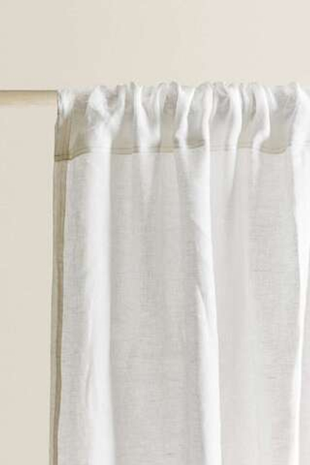ZARA HOME ШТОРА ИЗ ПОСТИРАННОГО ЛЬНА, БЕЛЫЙ