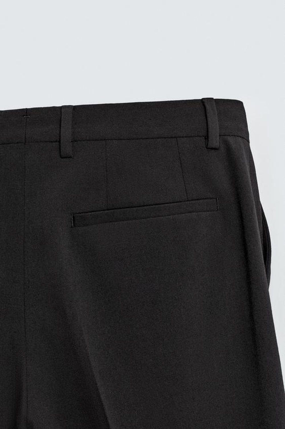 ZARA КОСТЮМНЫЕ БРЮКИ ИЗ СМЕСОВОЙ ШЕРСТИ, ЧЕРНЫЙ