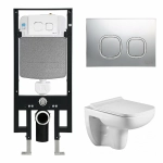 Унитаз с инсталляцией WeltWasser AMBERG 497 + KEHLBACH 004 GL-WT + AMBERG RD-MT CR