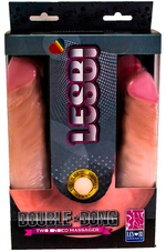 Сдвоенный реалистичный фаллос (47 см) (Цвет: телесный)