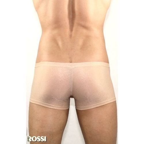 Мужские трусы боксеры бежевые в узорчатую сетку в виде роз Romeo Rossi Beige Rose Boxer RR00211