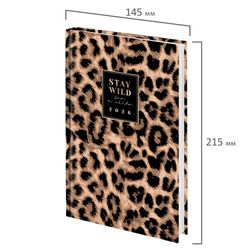 Ежедневник датированный 2026 145х215 мм А5 STAFF ламинированная обложка "Leopard" (117328)