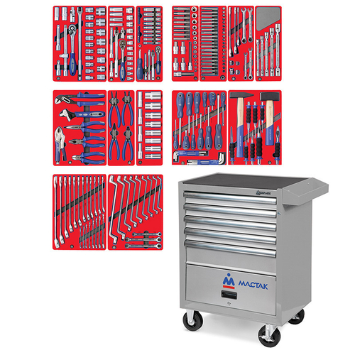 МАСТАК (52-05270G) Набор инструментов "ЛИДЕР" в серой тележке, 270 предметов