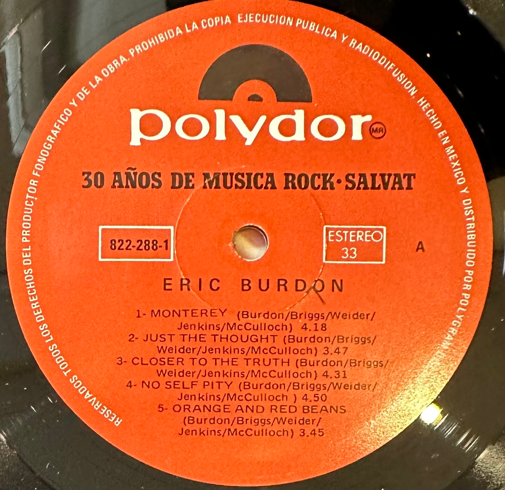 Eric Burdon - 30 Anos De Musica Rock Salvat (Мексика 1984г.)