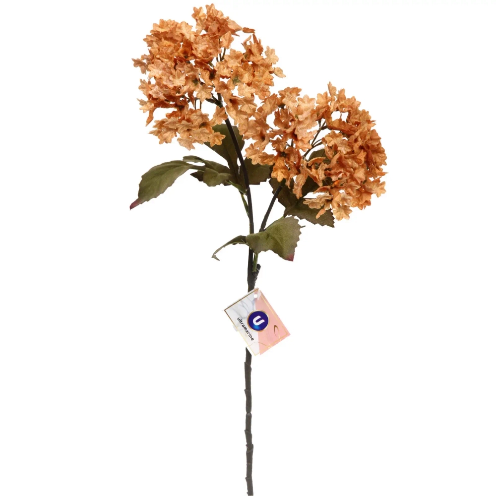 Искусственные цветы «FLOWERS MAGIC» 65см Гортензии 2 цветка золотые