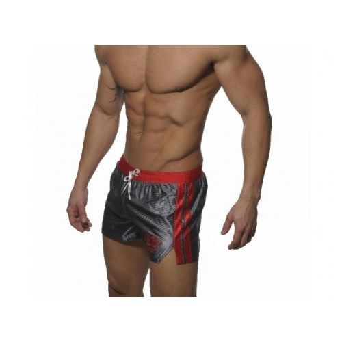 Мужские спортивные шорты cерые с красным поясом ES Collection SHORTS GREY -RED