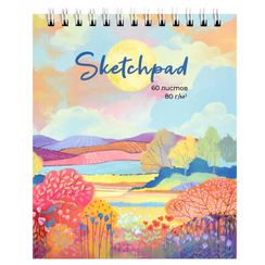 Скетчпад А6 125х150 мм, 60 л, блок - белый офсет 80 г/м2, арт. 59350