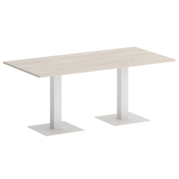 Home Office Стол прямоугольный VR.SP-5-180.2 Денвер Светлый/Металл Белый 1800*900*753