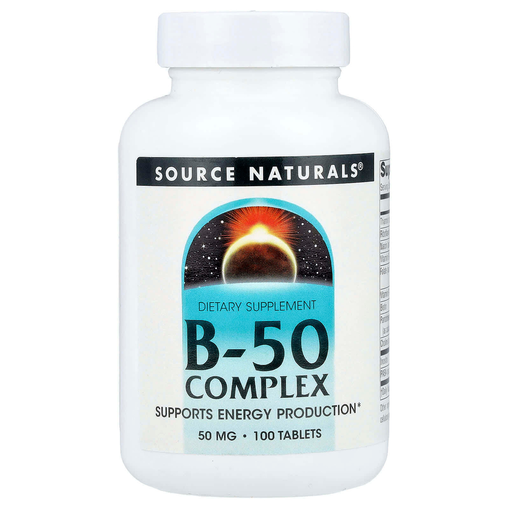 Source Naturals, комплекс B-50, 50 мг, 100 таблеток