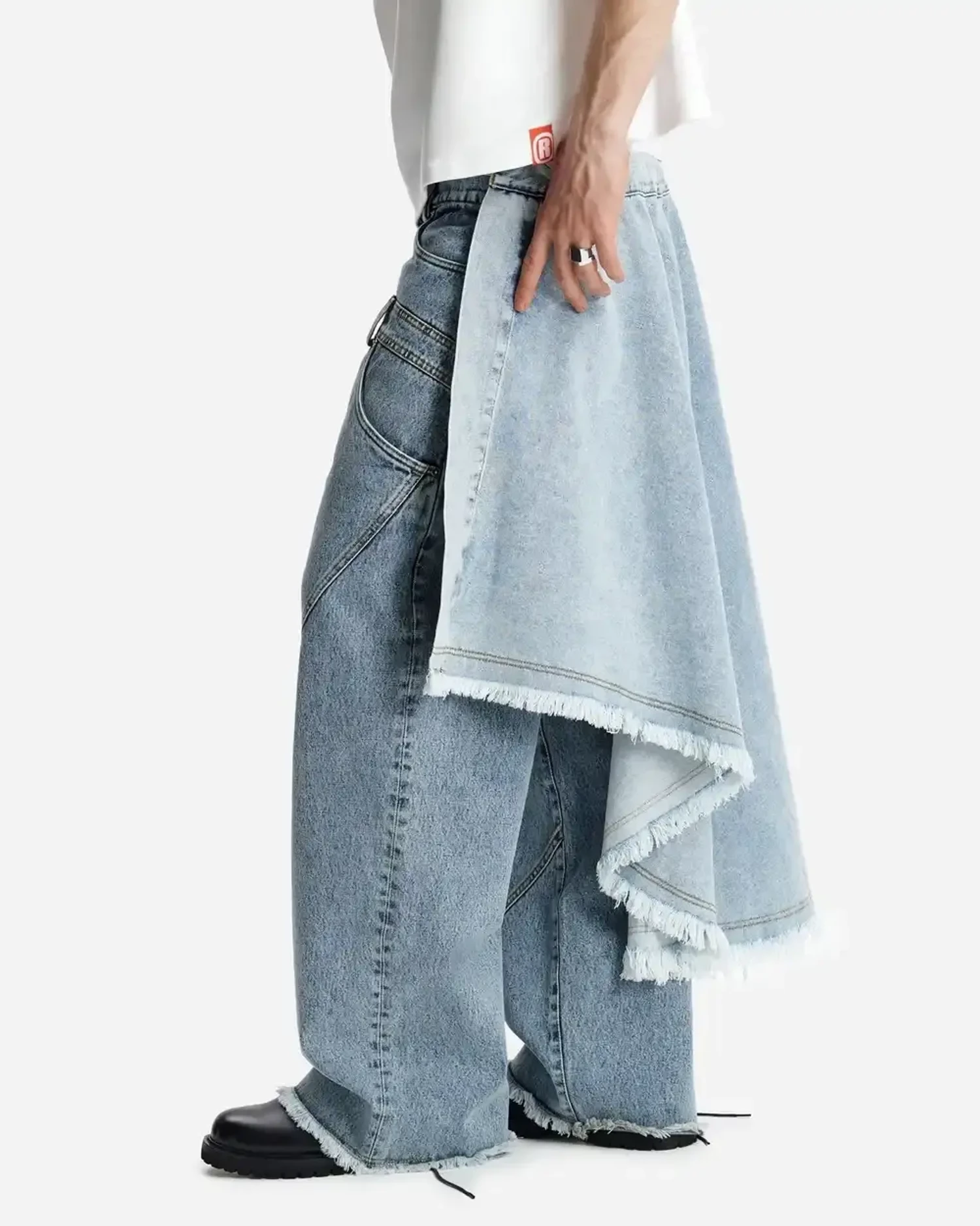 Юбка-саронг из денима голубая