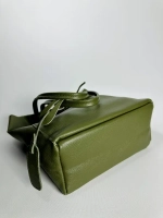 Женская зеленая сумка-шоппер из натуральной кожи