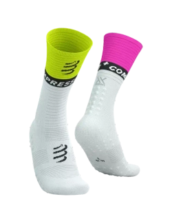Носки Mid Compression White/Safe Yellow/Neo Pink)