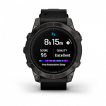 Смарт часы Garmin Epix Pro (Gen 2) Sapphire Edition 47 мм, титановый, угольно-серый DLC, черный кожаный ремешок