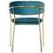 Стул Turin бирюзовый с золотыми ножками