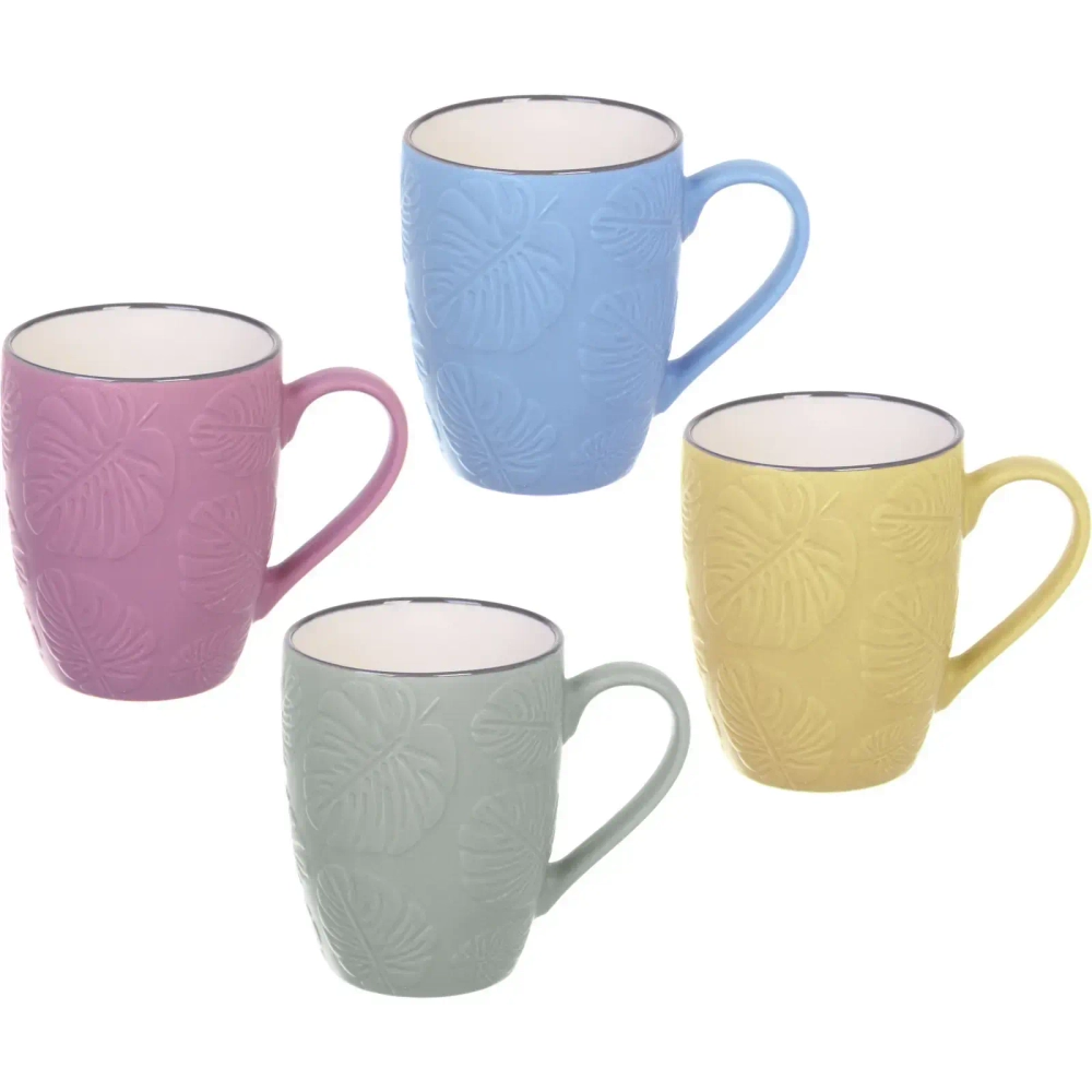Кружка керамическая 350мл «Папоротник», микс цветов