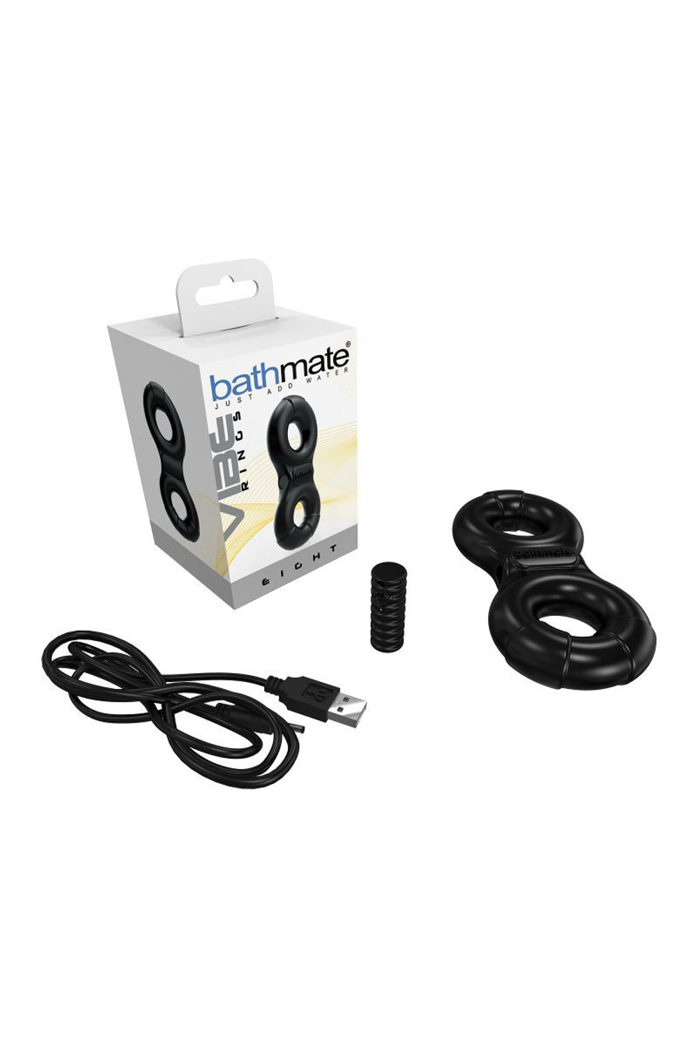 Чёрное эрекционное виброкольцо Eight