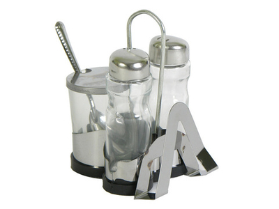 Набор для специй 4пр (соль+перец+горчица+салфетница) 828-145