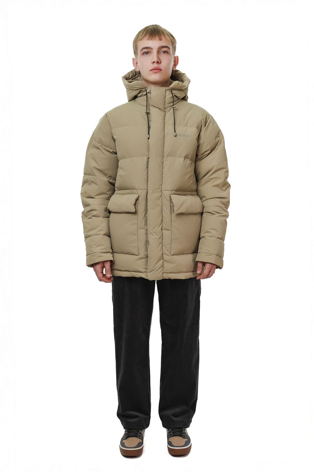 Пуховик Ymkashix HTF Logo песочный