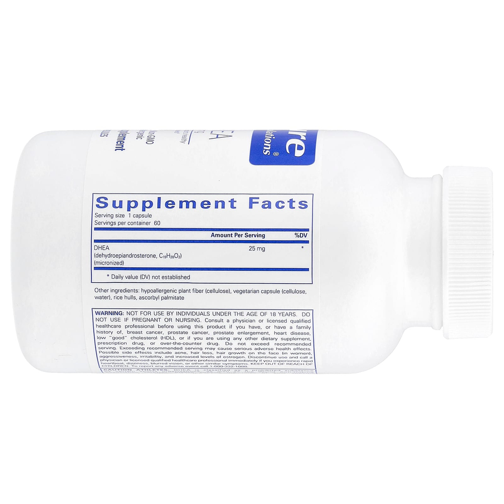 Pure Encapsulations, ДГЭА, 25 мг, 60 капсул