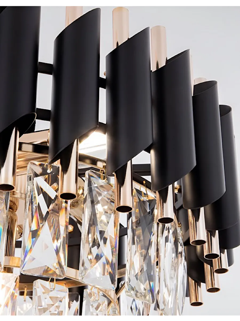 Люстра подвесная Lanbos, 5 ламп Е14, 200 Вт, до 12 кв м, черная+золото